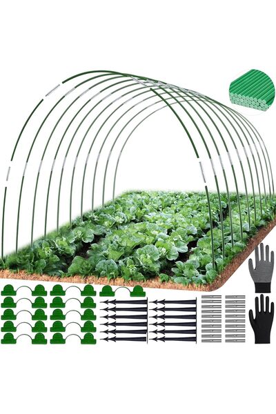 OEM Mini-seră tip tunel, 18 arcade + cleme de fixare și ancore de fixare (fol...