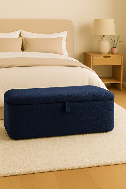 eda hacıoğlu edam bedding group Teddy Kumaş Sandıklı Puf Bench Çok Amaçlı Dep...