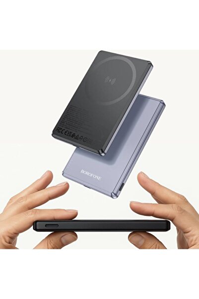 STOREMAX Borofone 5000mAh 20W, Kablosuz Şarj Desteği MagSafe ile Uyumlu Güç Bankası Powerbank iPhone ile Uyum
