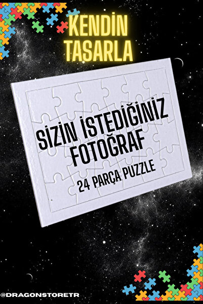 DRAGON STORE Puzzle Kişiye Özel Baskılı 24 Parça Kişiye Özel Fotoğraf Tasarlanabilir Baskılı Puzzle