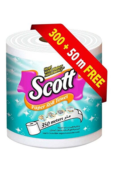 SCOTT Paper Roll Towel, 400 Sheets, 350 + 50 Meters White 350meter
