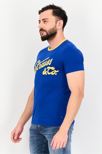 Levi's Men Crew Neck Short Sleeve Graphic Print T-Shirt, Blue
