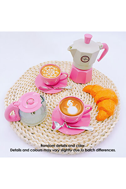 Choice3 مجموعة ألعاب شاي/قهوة وردية اللون من 11 قطعة للبنات الصغيرات، ألعاب ح...