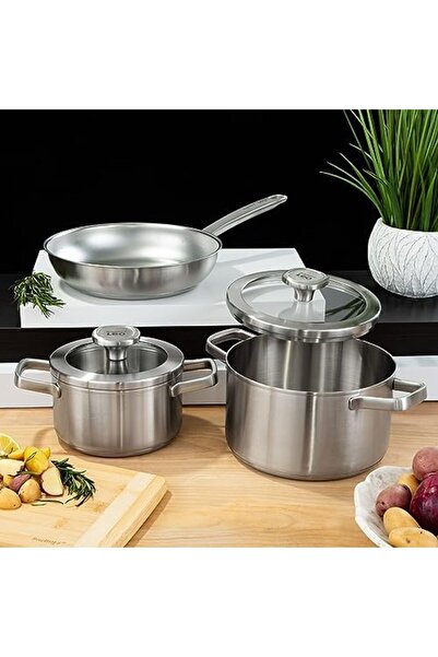 Mena Rise Modashine Graphite Stainless Steel Pan 24 cm Trendyloop 1080055
