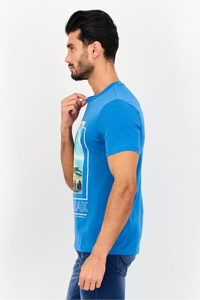 Levi's Men Crew Neck Short Sleeves Graphic Print T-shirt, Blue