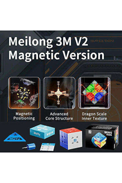 Choice1 مكعب سحري مغناطيسي 3M V2 قياسي من MOYU Meilong 3M V2 3X3 بالأشعة فوق ...