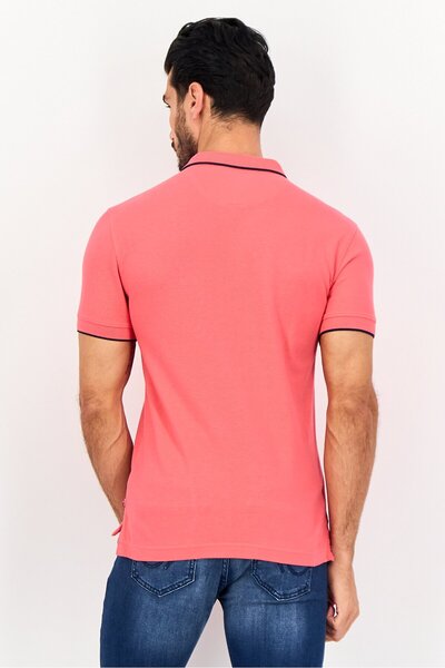 Levi's Men Regular Fit Graphic Print Short Sleeves Polo Shirt, Fuchsia