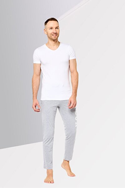 Cerruti 1881 Men 2 Pack V-Neck Short Sleeves Brand Logo Undershirt, White