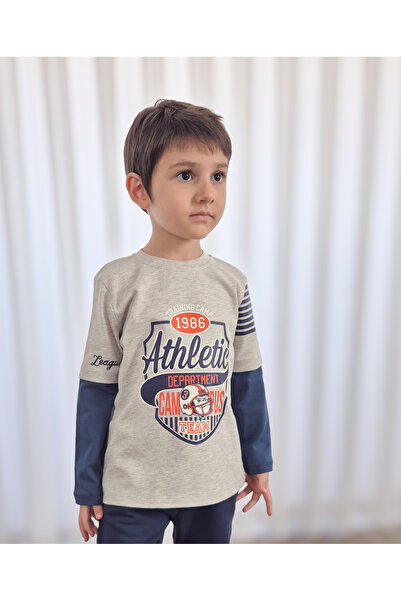 BALKABAĞI Monkey Sleeve Striped 2 Color Sleeve T-Shirt