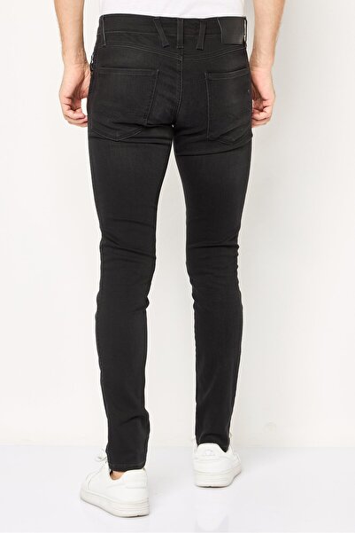 Replay Men Regular Fit Anbass Washed Stretchable Denim Jeans, Black