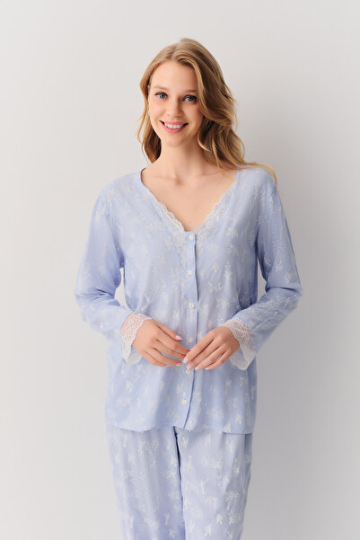 SUWEN Naive Gömlek Yaka Pijama Takımı