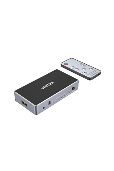 Unitek 4K HDMI Switch 5x1 – UHD, 3D, Dolby & DTS Support, Space Grey | V1110A