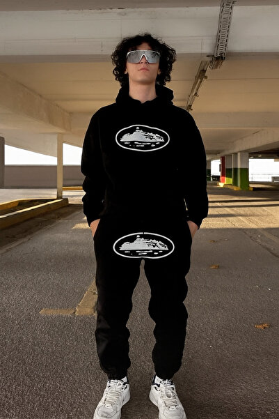 CLASSY.MODA Set de îmbrăcăminte sport – Hanorac cu glugă și pantaloni de jogging – Stil sport unisex cu 3 fire