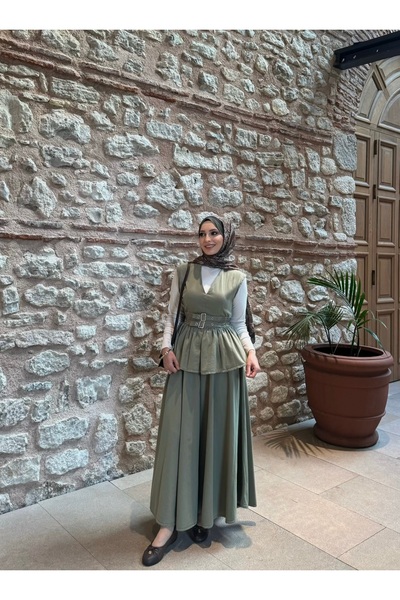 Nuvira Linda Gabardin Etekli Takım