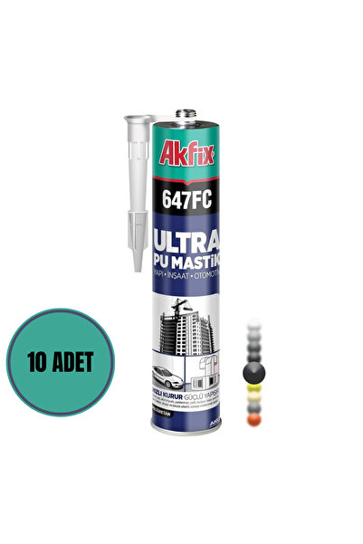 Akfix 647fc Pu Mastik 280ml Siyah Çelik Silikon (10 Adet)