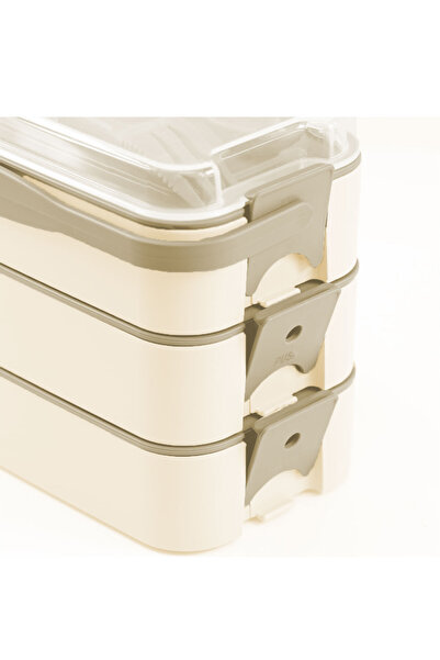 KEP 3 Katlı Lunch Box – 1260 ml | Sızdırmaz | Çatal-Kaşık Dahil | 4 Renk