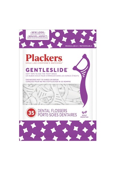 Plackers Set ață dentară, Gentleslide, mentă răcoritoare, 35 de bucăți