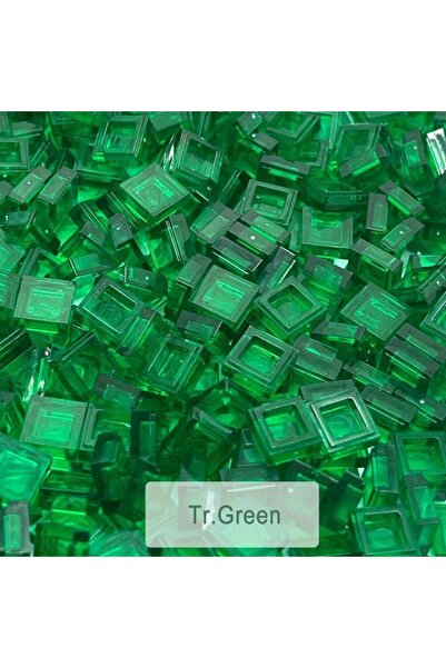 Choice3 Green 200PCS 1x1 Transparent Clear Colorful Bricks Flat Tile Smooth Building Blocks DIY Educational
