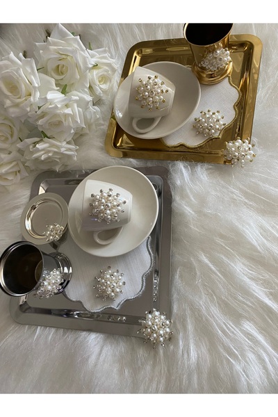 BÜŞRA Kahve Yanı sunum peçetesi fincan seti