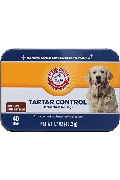Arm&Hammer Tablete masticabile, Arm & Hammer, controlul tartrului, aromă de mentă și vită, 40 buc.
