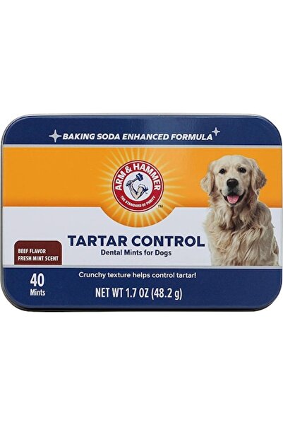 Arm&Hammer Tablete masticabile, Arm & Hammer, controlul tartrului, aromă de mentă și vită, 40 buc.