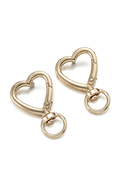 Choice سلسلة مفاتيح من KC gold مكونة من 5 قطع على شكل قلب دوار بمشبك زنبركي ع...