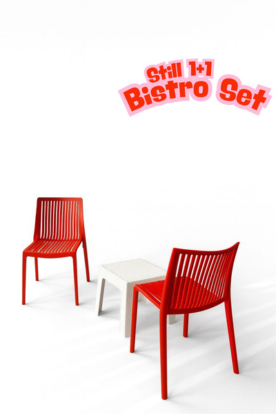 Çavdar Group Still 1+1 Bistro Set 2 Kişilik Bahçe Teras Balkon Oturma Grubu