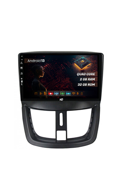 HUB64 Navigatie Peugeot 207, 2GB RAM, Android 13, GPS, Wi-FI, Carplay, Android Auto, USB, Bluetooth