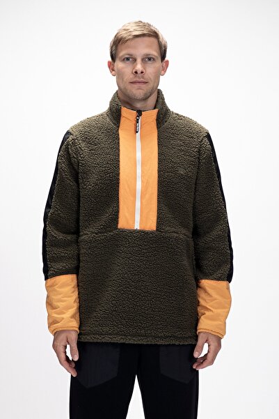 Bad Bear Bomb Soluk Yeşil Yarım Fermuarlı Erkek Polar