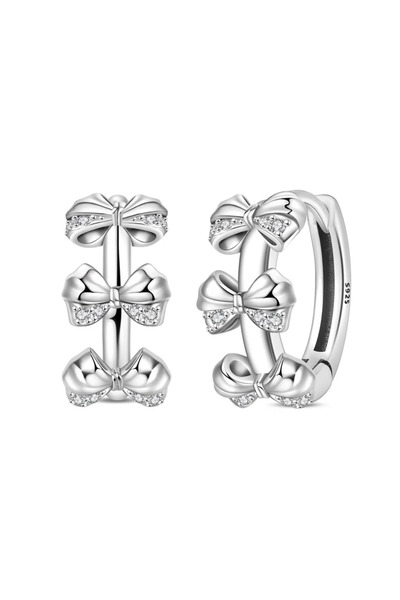 Choice PAE409 Luxury 925 Silver Pink Sparkling Heart Pearl Earring Glitter Iris Butterfly Stud Earring Matu