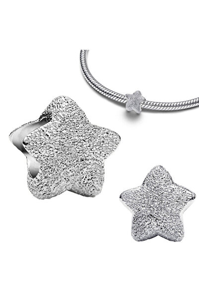 Choice AMC7282 قلادة من خرز نجم البحر على شكل نجمة لامعة من الفضة الإسترلينية عيار 925 على شكل رائد فضاء تناسب القطعة الأصلية