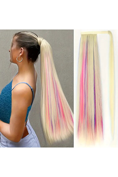 Belora Extensie Coada de Cal din Păr , blond cu ombre multicolore