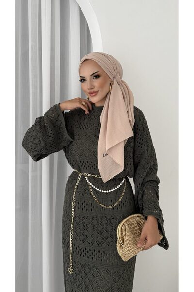 MissPul Γυναικείο φόρεμα από τούλι με μακρύ διχτυωτό πλέγμα με λεπτομέρεια απ...