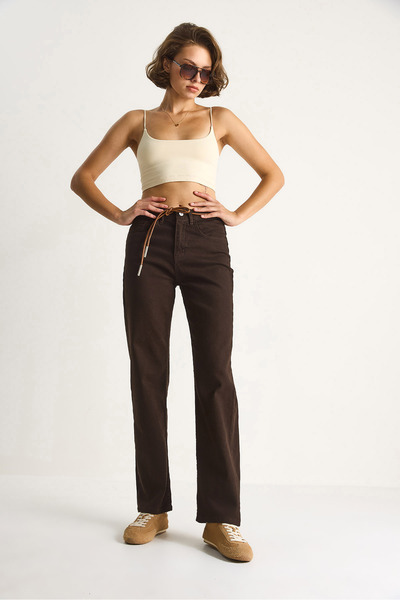 Bianco Lucci Women's High Waist Denim Trousers 5294 60284086