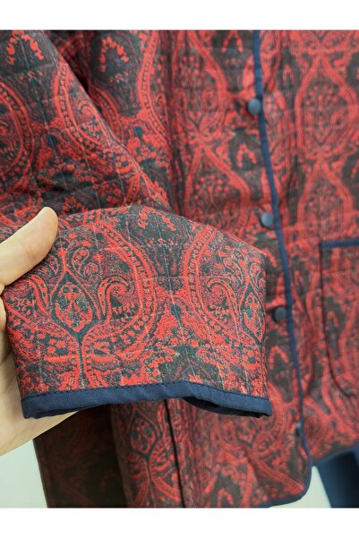 BENAHOLL Μπουφάν με μοτίβο με διπλή τσέπη με κουμπώματα Elique-BN4325 Βουργουνδίας