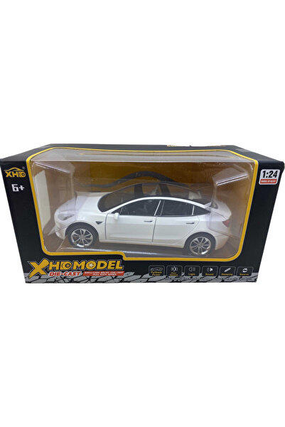 JPT Macheta Tesla Model 3 alba deschide 4 usi, portbagaj si capota, lumini si sunete