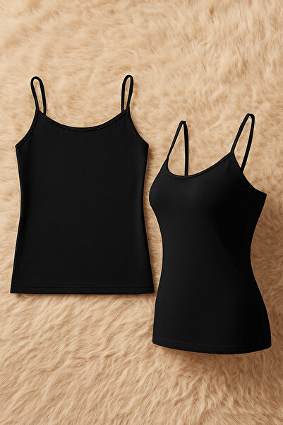 QKK Women's Bamboo Lycra Strap 2-Piece Undershirt Q6K6K1T1Ka