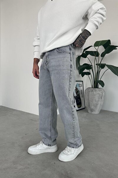 HAFKAGİYİM Ανοιχτό γκρι βασικό κανονικό παντελόνι