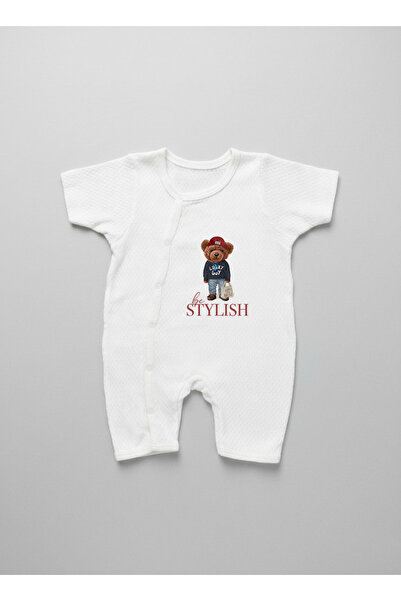 Tuğba Kuğu Jakarlı Romper Body - Pure Baby - Sportmen Ayıcık