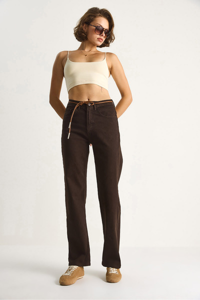 Bianco Lucci Women's High Waist Denim Trousers 5294 60284086