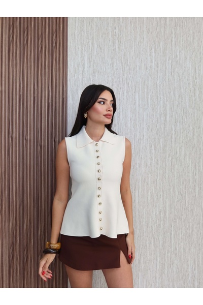 ESRAHELVACI Zero Sleeve Button Vest