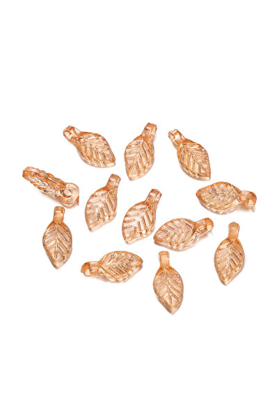 Choice4 Orange 100pcs Acrylic Leaf Shaped Charms Colored Leaves Spacer Beads ...