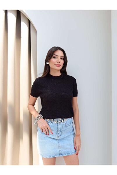 ESRAHELVACI Πουλόβερ με κοντό μανίκι με δαντέλα