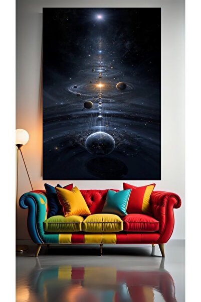 özkacar GALAXIES AND ORBIT V1 Πίνακας σε καμβά για διακόσμηση σπιτιού, τοίχου...