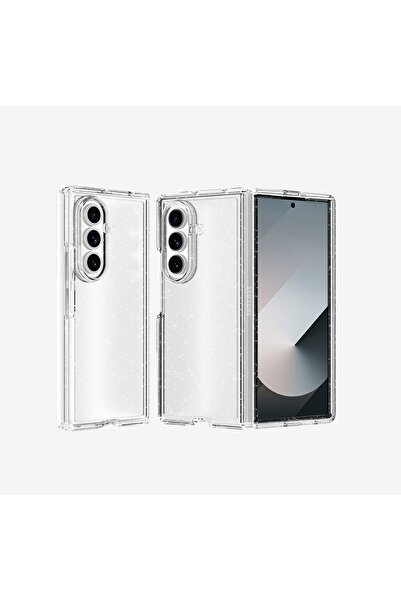 REDz Accessories Husă de protecție pentru Samsung Z Fold 7, ultra subțire, accente strălucitoare, transparentă
