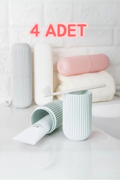 Bayev 4 Pieces Toothbrush Holder Travel Smart Storage Container Multi-Purpose Organizer