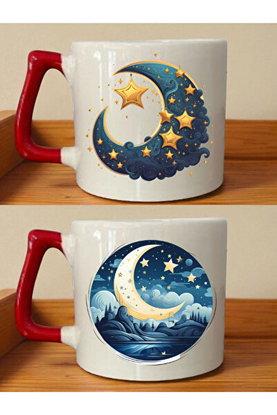 lili hediyelik طقم أكواب مطبوعة على شكل هلال - هدية عيد ميلاد للسنة الأولى، ه...