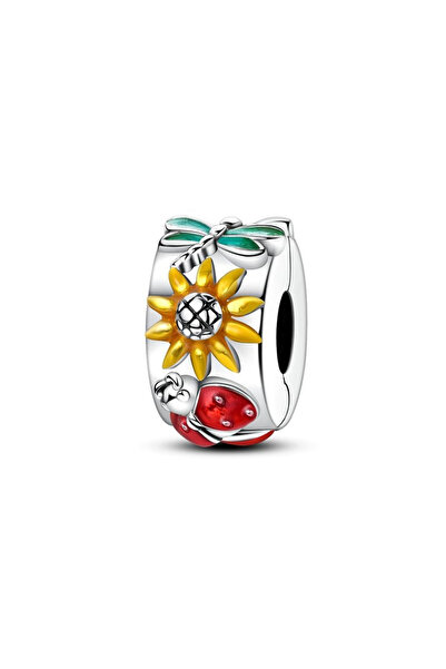 Choice KTC1438 Original 925 Sterling Silver Sunflower Set Charms Flower Ring Earrings Beads Pendants Fit B