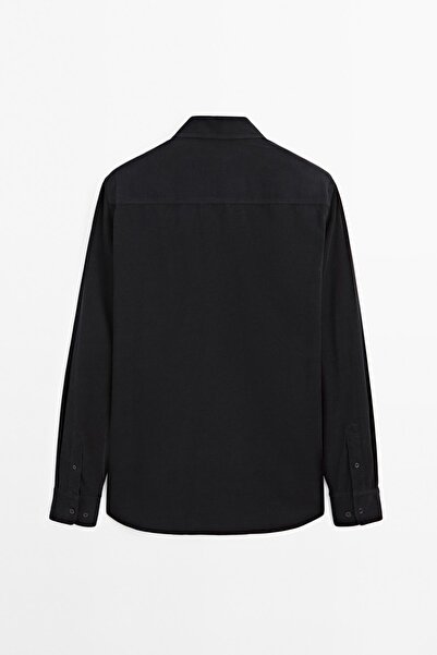 Massimo Dutti Regular fit micro corduroy shirt