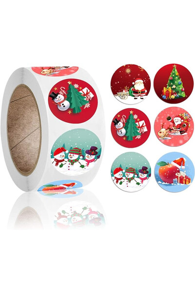 OEM Set de 500 de stickere de Crăciun, multicolore, 2,7 cm